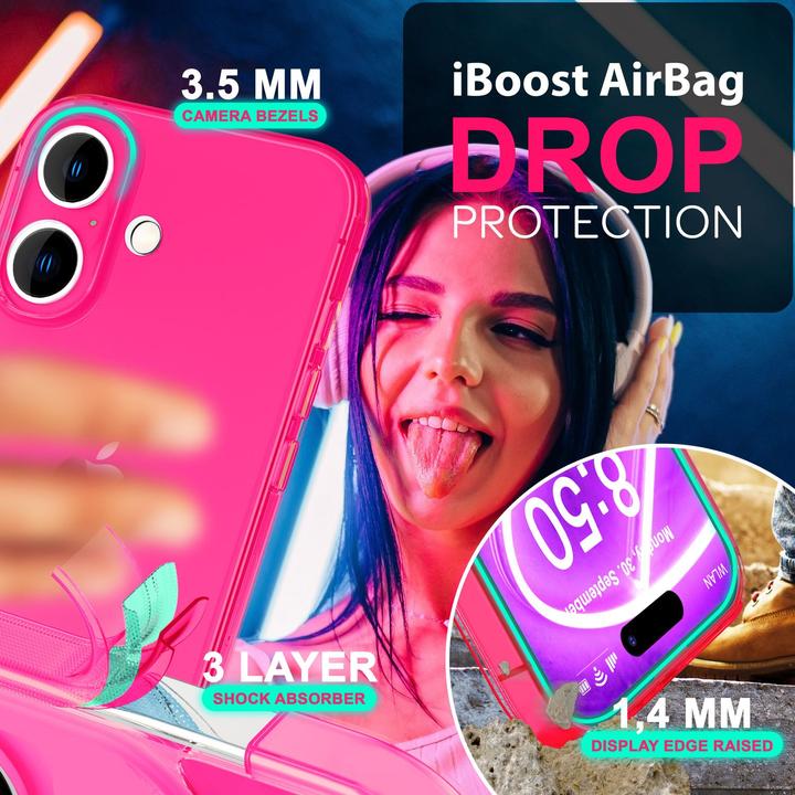Immagine prodotto Nalia Copertura in silicone trasparente al neon (Apple iPhone 16 Plus)