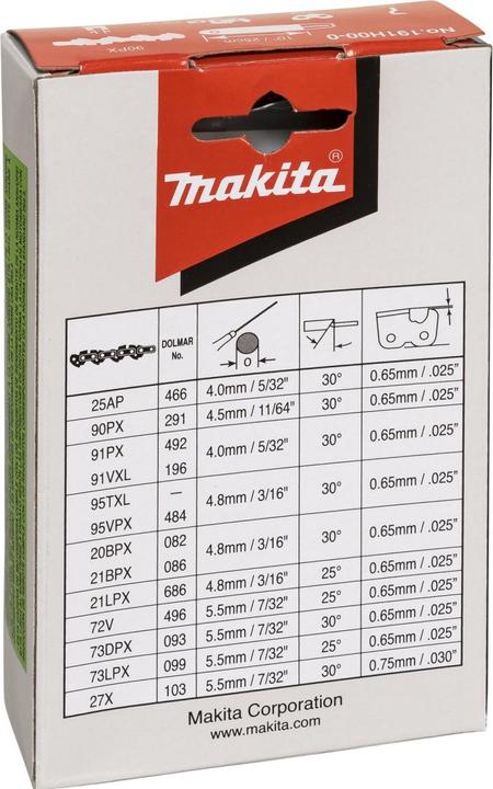 Immagine prodotto Makita Catena da sega 25cm 1,1mm 3/8 (Motosega, Sega a catena)