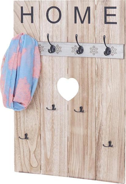 Image du produit Mendler Portemanteau mural Home, Shabby Look Vintage, 8 crochets 91x60cm - marron naturel