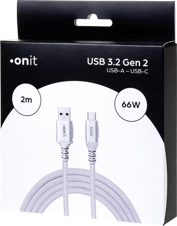 Immagine prodotto Onit USB 3.1-Kabel USB A - USB C 2 m, Weiss (2 m, USB 3.1, 66 W)