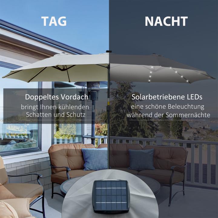 Produktbild Outsunny Sonnenschirm mit Solar-LED-Leuchte (2.65 m)