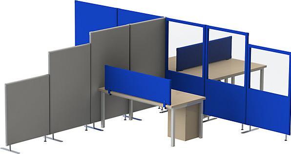 Image du produit eurokraft pro Cloison d'isolation acoustique, panneau vitré hauteur 1600 mm, largeur 1000 mm