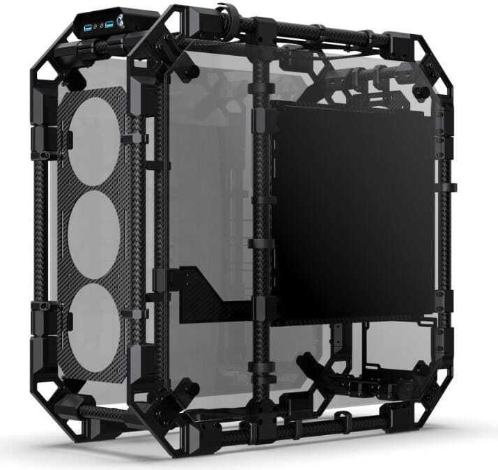 Actual product image Alphacool GHE Apex Skeleton Carbon housing (mATX, ITX, ATX)