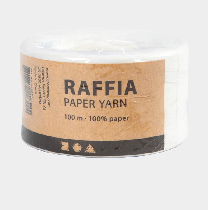 Produktbild Creativ Company Papierband Raffiabast 8 mm x 100 m, Weiss (Geschenkband, 1 x)