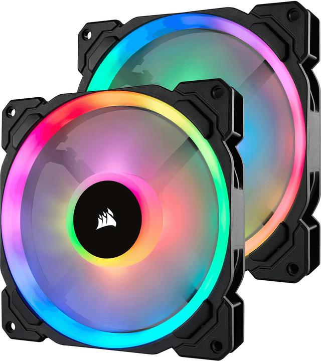 Actual product image Corsair Fan LL140 RGB 120mm Dual Light Loop RGB LED PWM Fan 2 pack with Lighting Node Pro (140 mm)