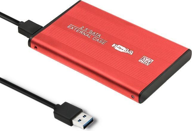 Immagine prodotto Qoltec Custodia per disco rigido esterno HDD/SSD 2,5" SATA3 USB 3.0 Raudona (2.5")