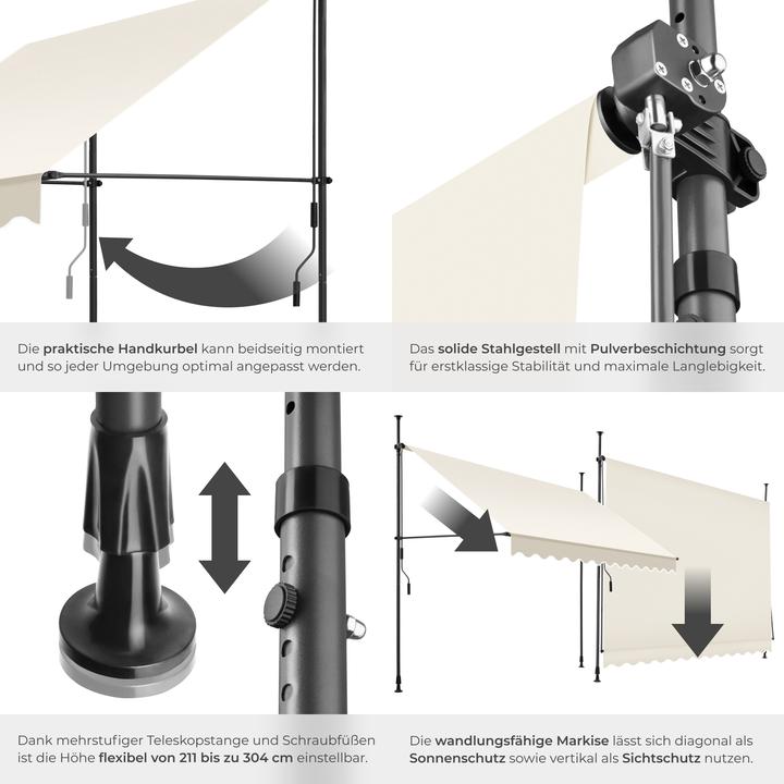 Produktbild tectake Klemmmarkise (3 m)