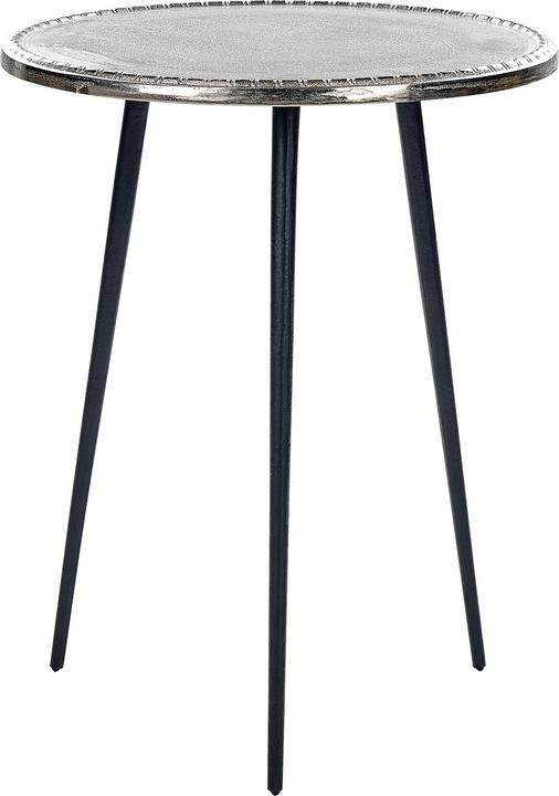 Produktbild Beliani Beistelltisch silber / schwarz rund ⌀ 43 cm TELFER (43 x 43 x 55 cm)
