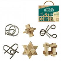 Image du produit Mister Gadget valises avec casse-tête en bois et en métal x6