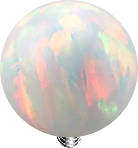 Star Piercing Dermal Anchor Kugel Opal weiss (ohne Messing, Chirurgenstahl 316L)