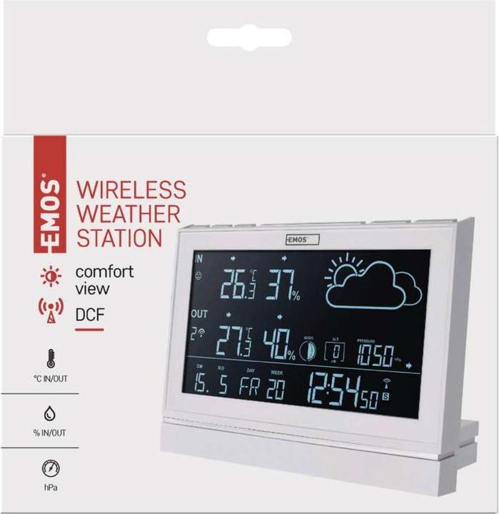 Produktbild Emos E5005 digital weather station White LED Battery