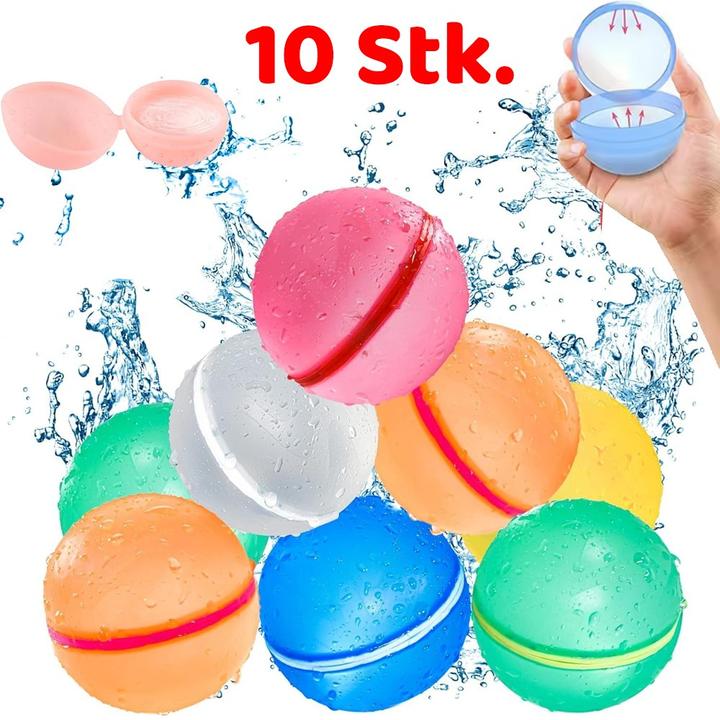 Produktbild Splash & Fun Wiederverwendbare Silikon-Wasserbomben – 10 Stück (10 x)