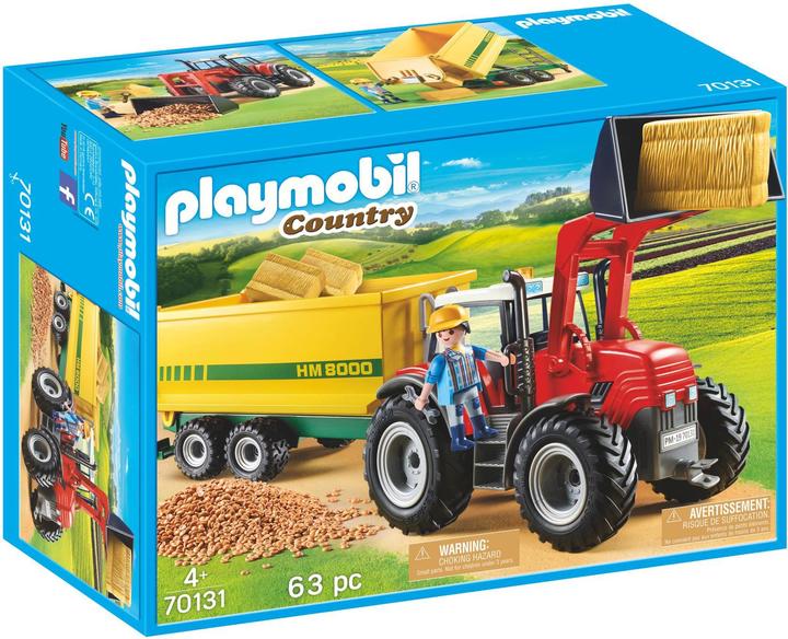 Immagine prodotto Playmobil Grande trattore con rimorchio (70131, Paese Playmobil)