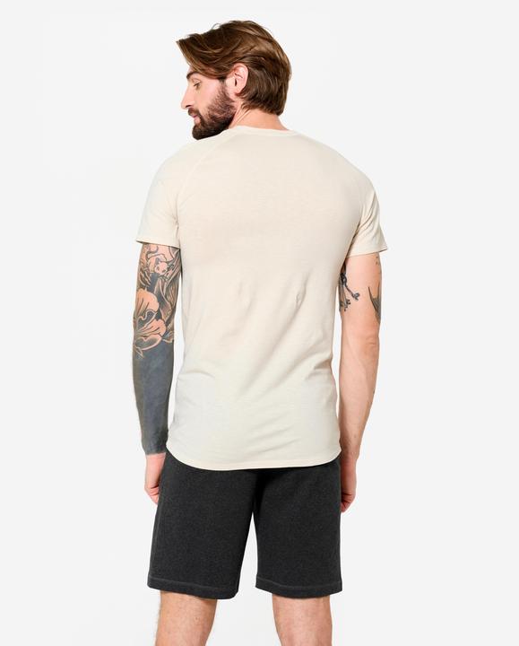 Actual product image Kimjaly Yoga T-Shirt Herren weich - leinenbeige (S)
