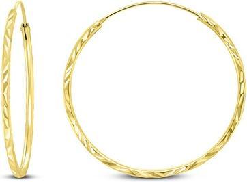 Brilio Silver - Cut gold plated hoop earrings EA01Y - Diameter: 7 cm