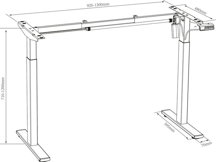 Produktbild VCM Schreibtisch verstellbar Lona 110x80 si (110 x 80 x 71 cm)