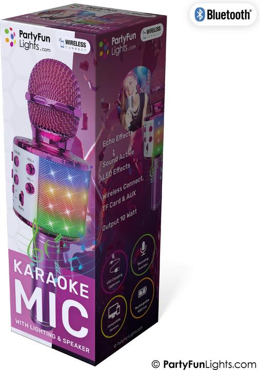 Actual product image PartyFun Lights Party Fun Lights - Karaoke microphone with speaker - Pink (605601)
