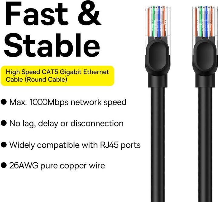 Produktbild Baseus Ethernet CAT5, 10m network cable (black) (CAT5, 10 m)