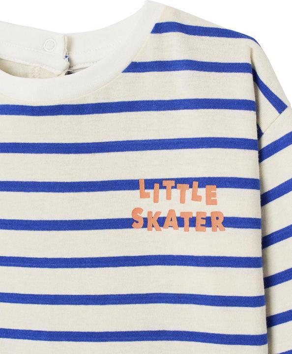 Produktbild Vertbaudet Bio-Kollektion: Gestreiftes Baby Shirt mit Druckknöpfen hinten (62)
