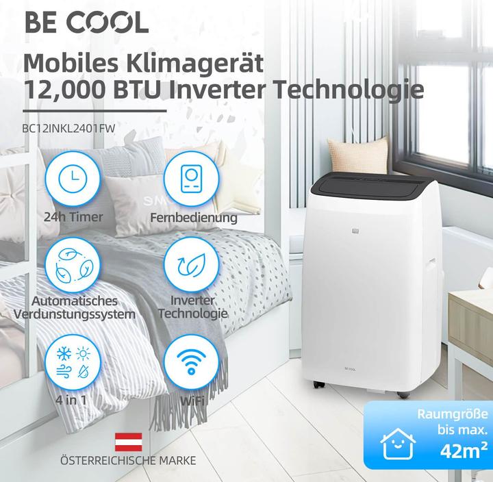 Produktbild Be Cool BE COOL Energiesparendes Inverter-Klimagerät 12000BTU (42 m², 12000 BTU/h)
