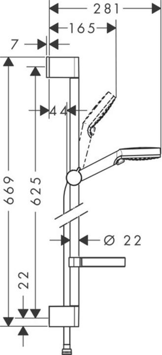 Immagine prodotto hansgrohe HG Set doccia CROMETTA VARIO Bsta Unica'Croma 650mm m Casetta we/chr
