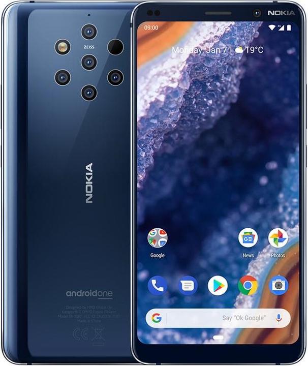 Nokia 9 Pure View (128 GB, Midnight Blue, 5.99", Dual SIM, 12 Mpx, 4G)