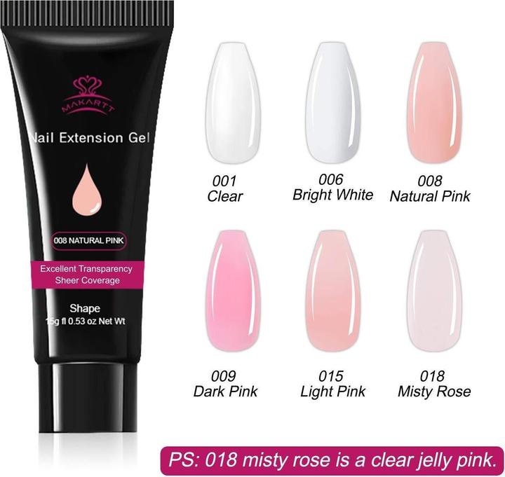Produktbild Makartt Poly Nagel (Nagelstyling Set, 001 Clear, 009 Dark Pink, 008 Natural Pink)
