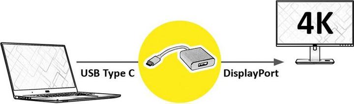 Produktbild Roline USB-C zu (DP, 10 cm)