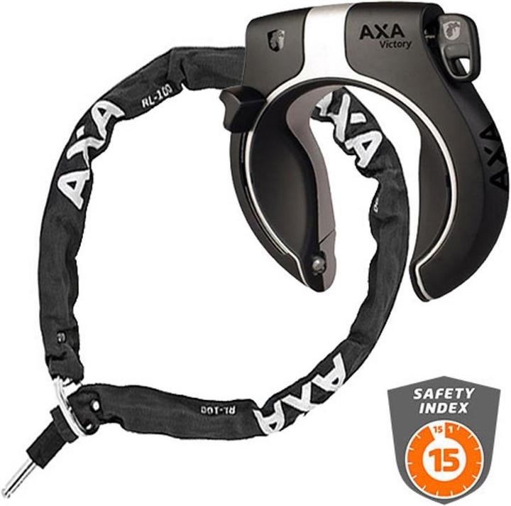 Produktbild AXA DUPLIKAT Victory Rahmenschloss Aktionsbox + Kette (100 cm)