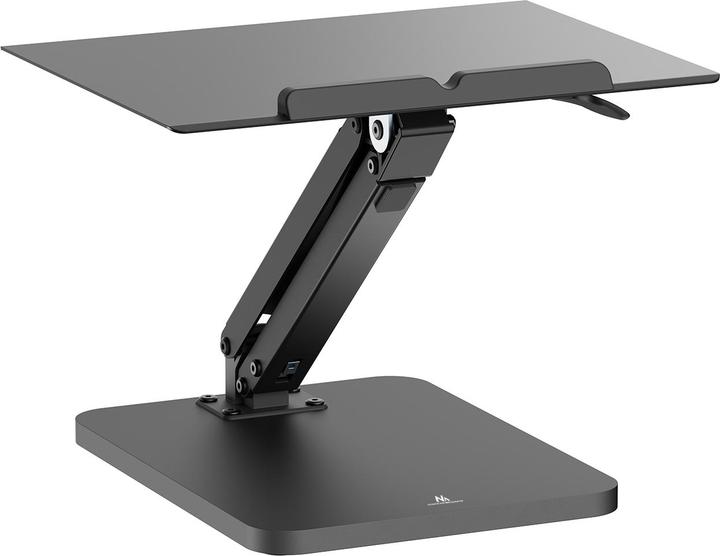 Actual product image Maclean desk stand for monitor or laptop gas spring for standing and sitting work black MC-493