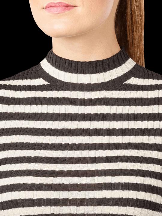 Actual product image Armedangels Alaania Pullover Stand-Up Collar Black/Oatmilk (XS)