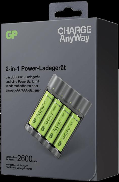 Actual product image GP Batteries CHARGE AnyWay 3in1 Charger & Powerbank (2600 mAh, 12.50 Wh)