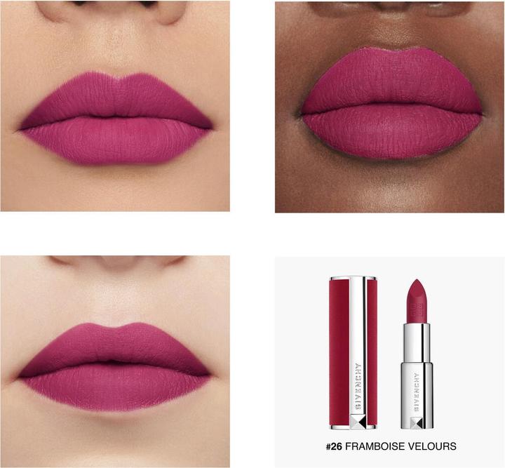 Actual product image Givenchy Le Rouge Deep Velvet Lipstick No. 26 - Framboise Velours (26 - Framboise velours)