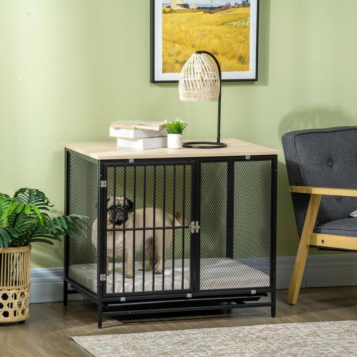 Produktbild PawHut Hundekäfig mit Tischplatte (Hundehütte)