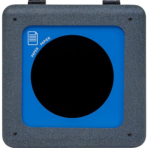 Produktbild ReinigungsBerater Mülltrennsystem BrickBin Papier Behälter grau blau 65 L integrierte Beutelhalterung, aus recyceltem (65 l)
