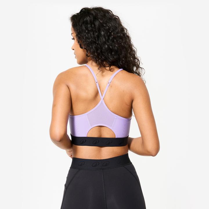 Image du produit Domyos Brassière bretelles fines croisées maintien léger Femme, Violet (S)