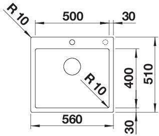 Image du produit Blanco Claron 500-IF/A (Éviers à poser, 56 cm, 51 cm)