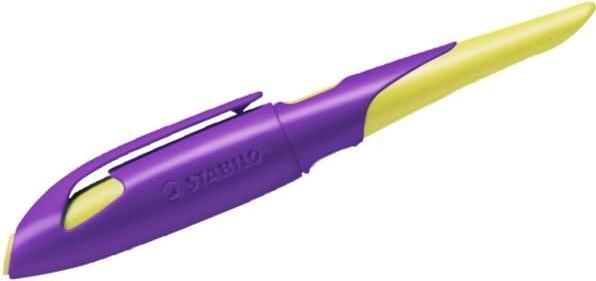 Actual product image STABILO EASYbirdy R fountain pen, right-handed, violet/yellow nib width: A, ergonomic school foo... (Violet, Yellow, 1 x)