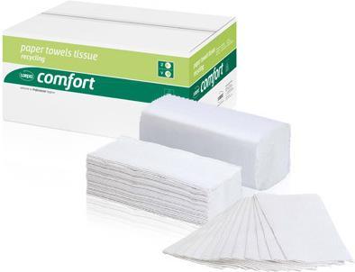 Produktbild Wepa Handtuchpapier Comfort, 250 x 230 mm, hochweiss 2-lagig Tissue, V-Falzung, 100% Recycling, Volumen- (20 x)