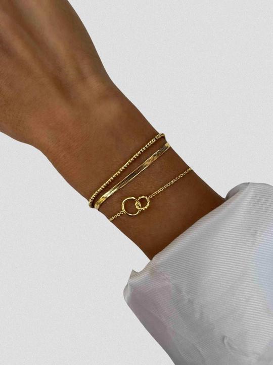 Immagine prodotto Tara Style Bracciale Everyday Classics - set di bracciali (impermeabile) (Acciaio inossidabile placcato oro 18k, 100% impermeabile)