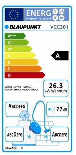 Energy Label Blaupunkt VCC301