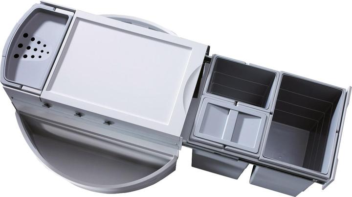 Produktbild Hailo Abfallsammler Rondo 3646131 Eckabfallsammler 3fach für 90x90 Eckunterschrank 2x 8.5 + 18 Liter (35 l)