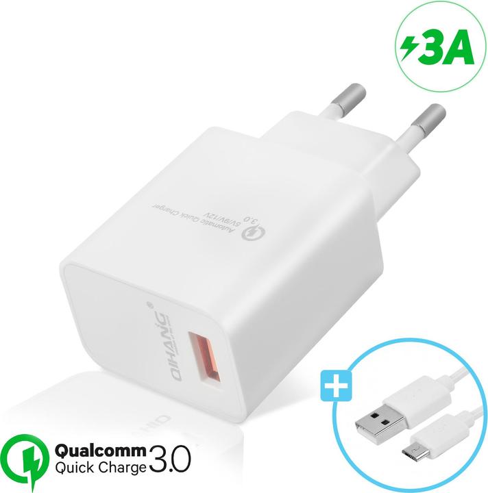 Produktbild Avizar Qualcomm Quick Charge 3.0 3A Netzteil + Micro-USB Kabel (18 W)