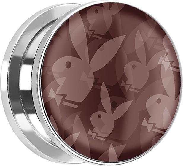 Star Piercing Flesh Plug silber Playboy Bunny (ohne Messing, Chirurgenstahl 316L)
