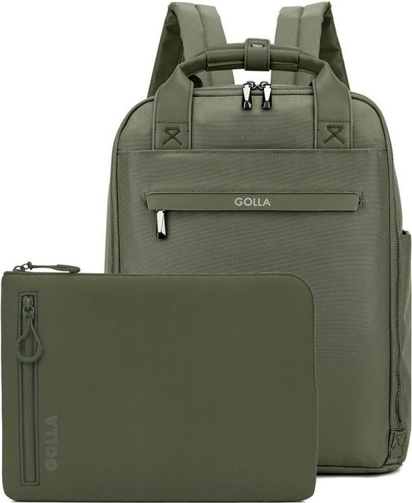 Actual product image Golla Set of backpack and laptop sleeve 14 inch, green