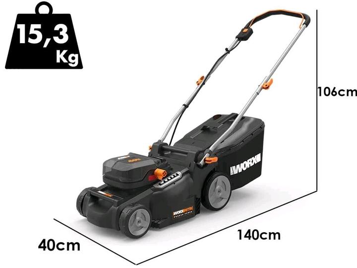 Produktbild Worx Nitro AkkuRasenmäher2x20V4Ah, Schnittbreite 37cm (Akkubetrieb)