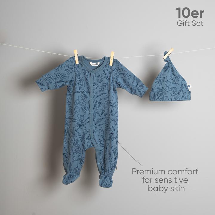 Immagine prodotto TotsTale Premium 10-teiliges Geschenkset aus Bio-Baumwolle – Erstausstattung für Neugeborene (50, 56, 62, 68)