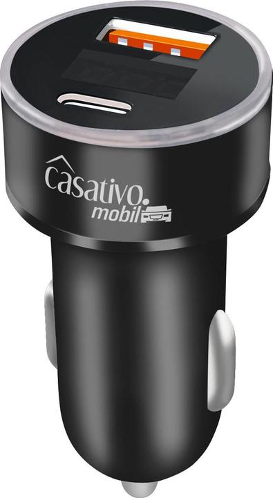 Produktbild Casativo Kfz-USB-Ladegerät, Digitale Spannungsanzeige, USB-C PD/QC & USB-A, 38 W