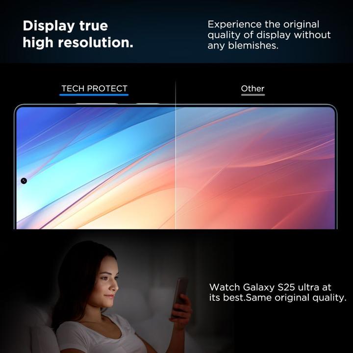 Produktbild 4Kom Tech-Protect Quick Set+ Panzerglas für Samsung Galaxy S25 Ultra - Transparent (1 Stück, Samsung Galaxy S25 Ultra)