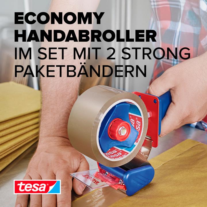 Actual product image tesa Packing tape dispenser with 2 rolls